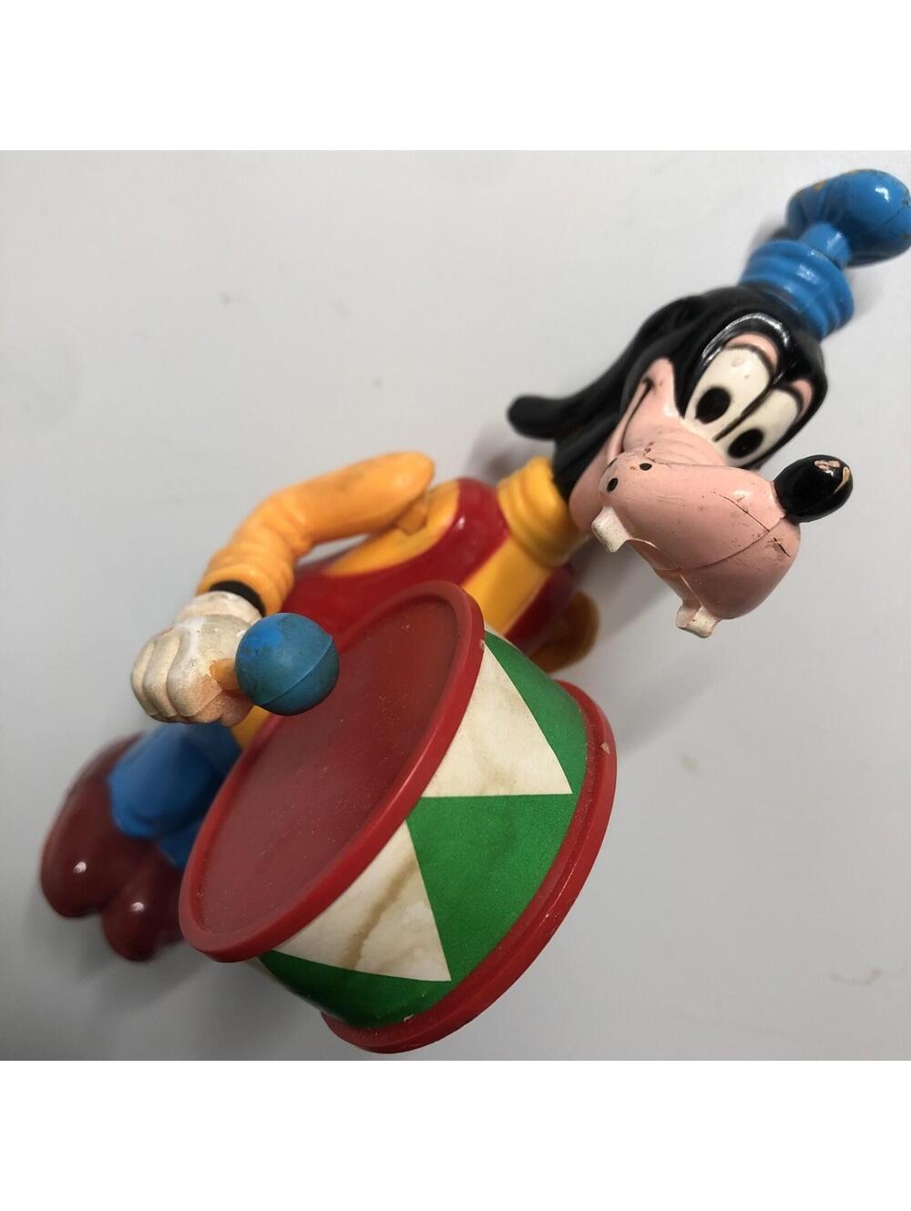 Vintage Walt Disney Productions Goofy Band Figure With Drum 5.25"